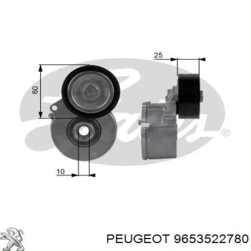 9653522780 Peugeot/Citroen натяжитель приводного ремня