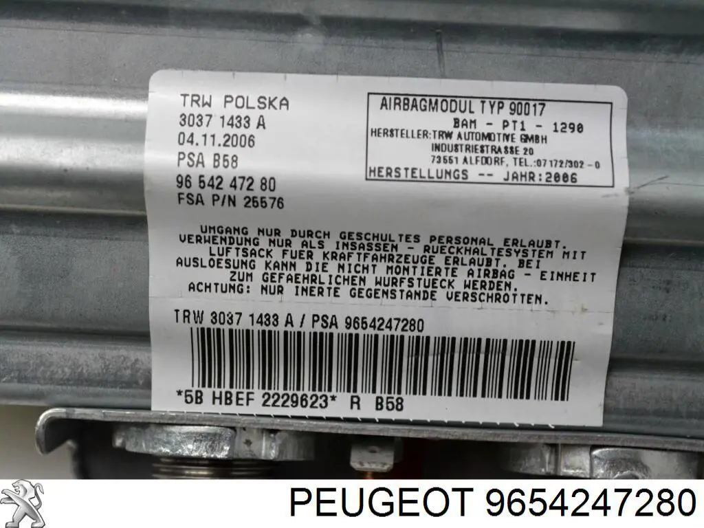 Peugeot/Citroen 9654247280 цена, от 25.96 USD