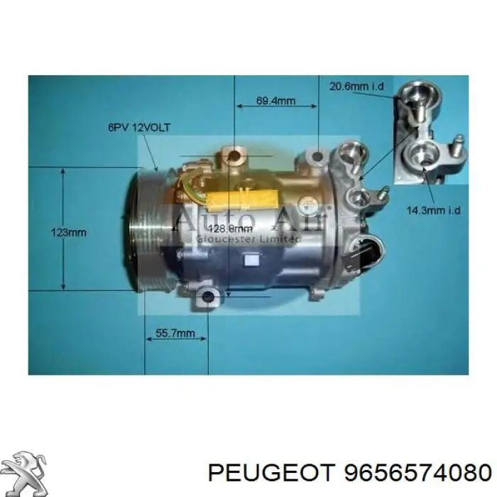 Компрессор кондиционера 9656574080 Peugeot/Citroen