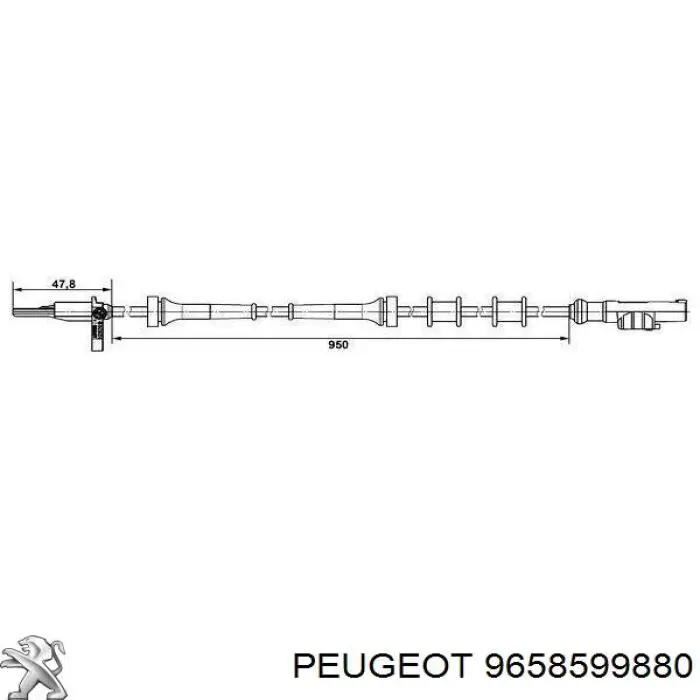 Датчик АБС (ABS) задний правый Peugeot/Citroen 9658599880 цена, от 14.28 USD