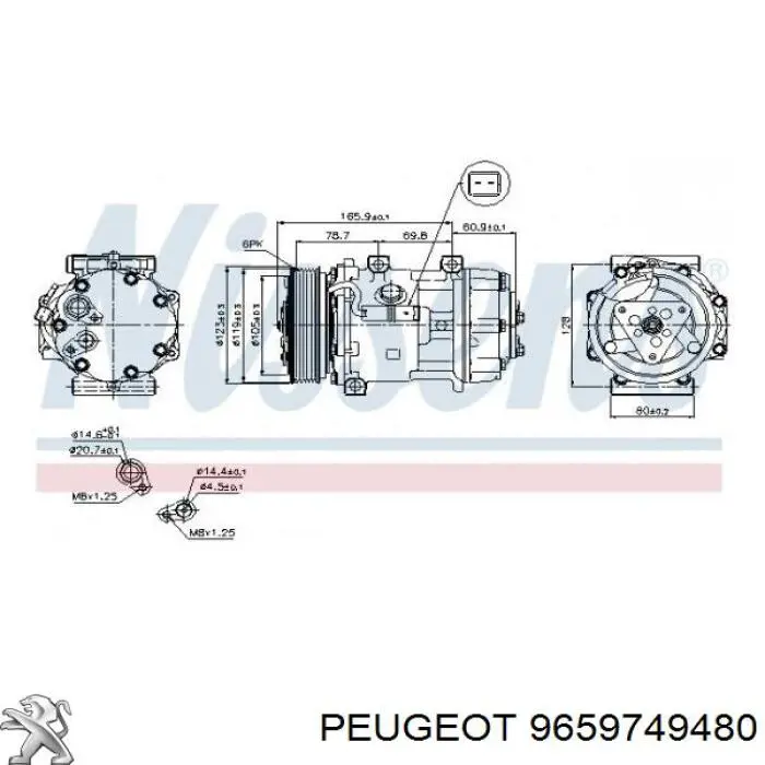 Насос кондиционера Peugeot/Citroen 9659749480