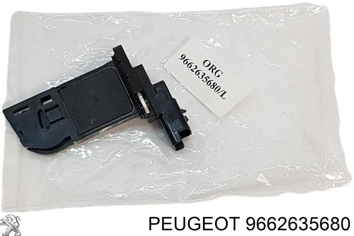 9662635680 Peugeot/Citroen sensor de fluxo (consumo de ar, medidor de consumo M.A.F. - (Mass Airflow))