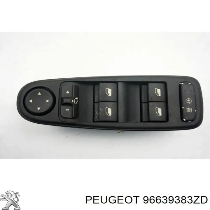 96639383ZD Peugeot/Citroen unidade de botões dianteira esquerda de controlo de elevador de vidro