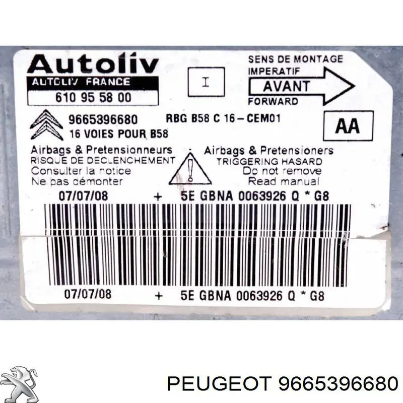 Airbag в мультируль Peugeot/Citroen 9665396680 цена, от 12.70 USD