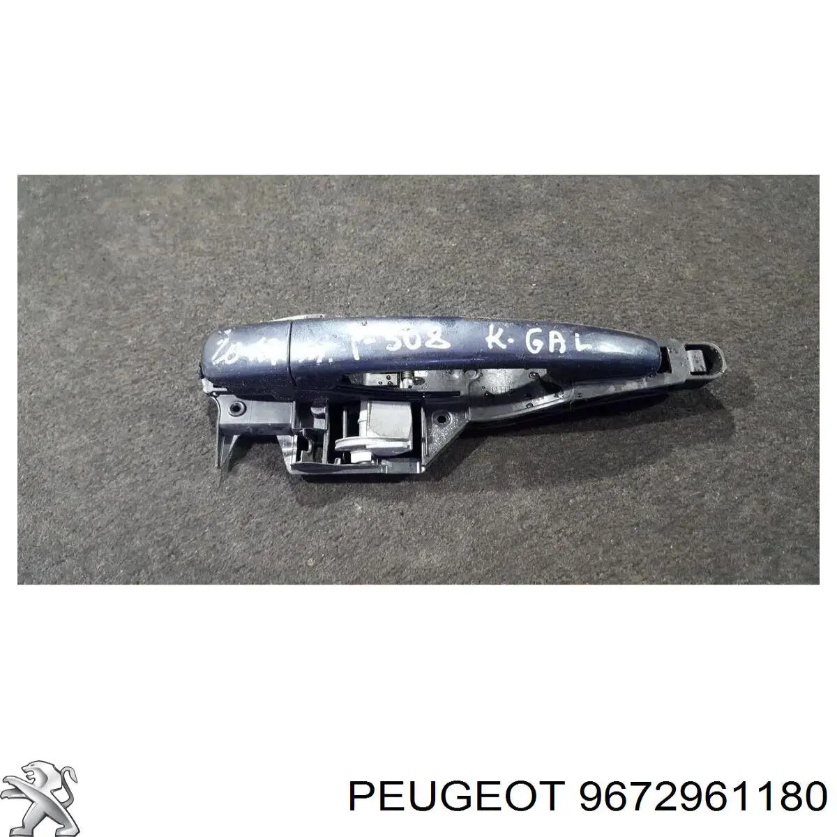 9672961180 Peugeot/Citroen maçaneta externa dianteira/traseira da porta direita