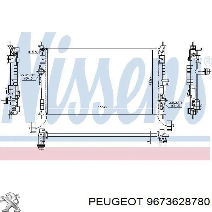 9673628780 Peugeot/Citroen Радиатор основной