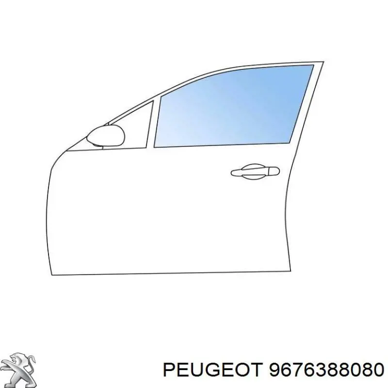 Стекло двери передней левой на Peugeot 208 