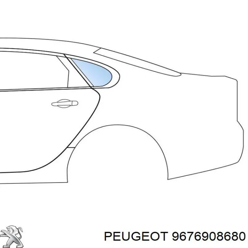 Ventanilla costado superior izquierda (lado maletero) 9676908680 Peugeot/Citroen