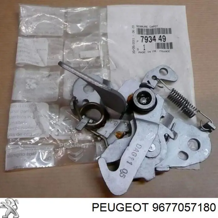 Cerradura del capó de motor 9677057180 Peugeot/Citroen