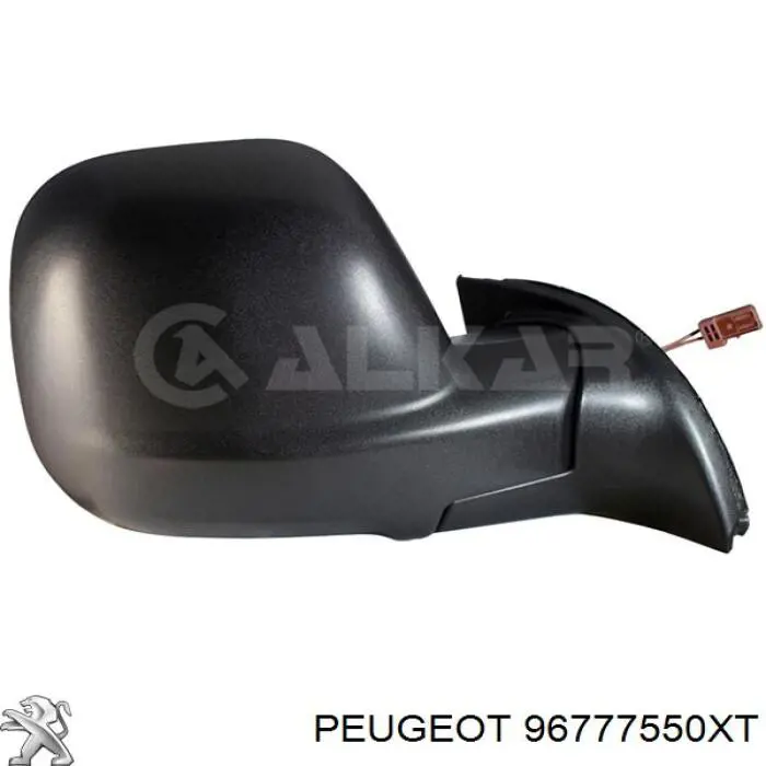 96777550XT Peugeot/Citroen espelho de retrovisão direito