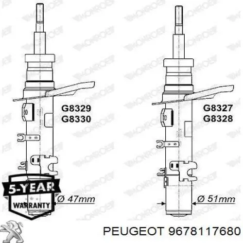 Амортизатор задний 9678117680 Peugeot/Citroen