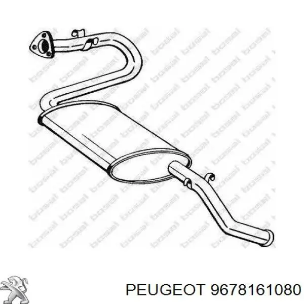 9678161080 Peugeot/Citroen глушитель, задняя часть