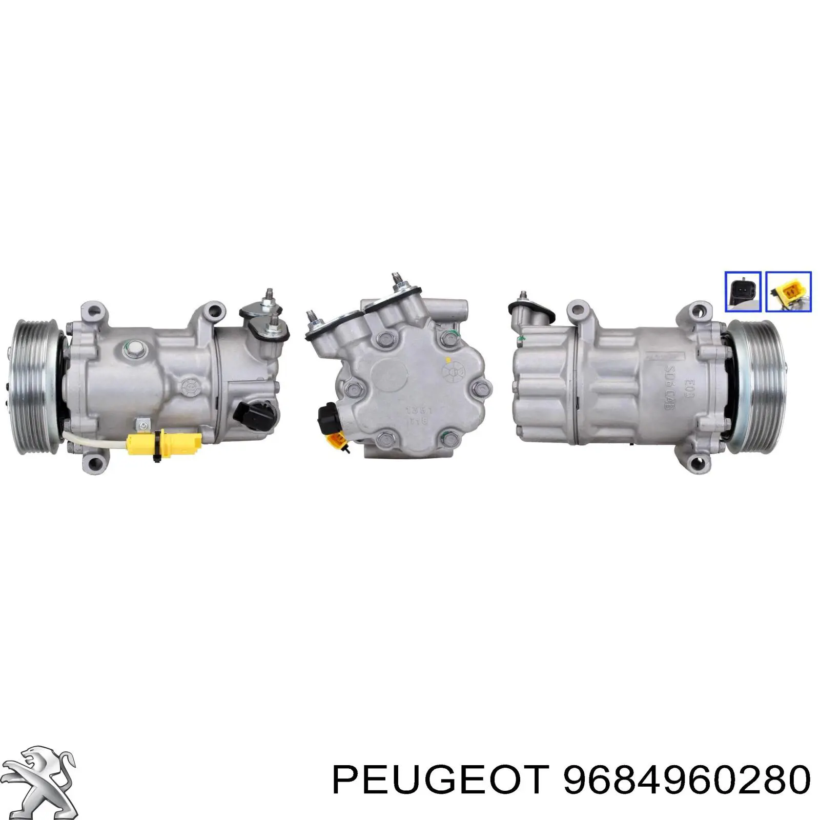 9684960280 Peugeot/Citroen compressor de aparelho de ar condicionado