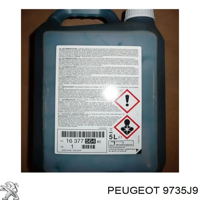 9735J9 PEUGEOT Liquido refrigerante original y equivalente