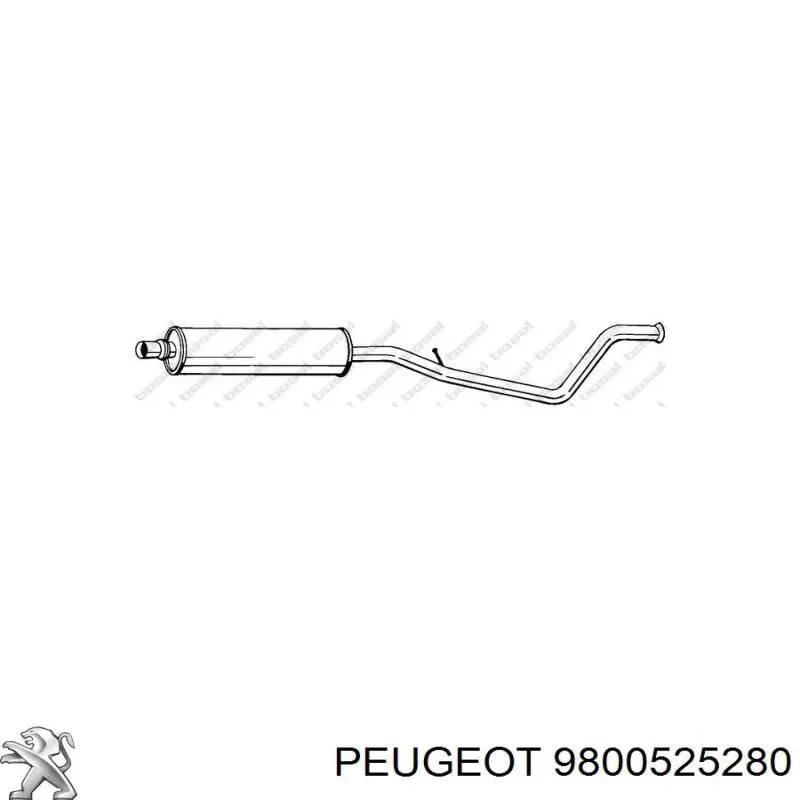 9800525280 Peugeot/Citroen глушитель, центральная часть