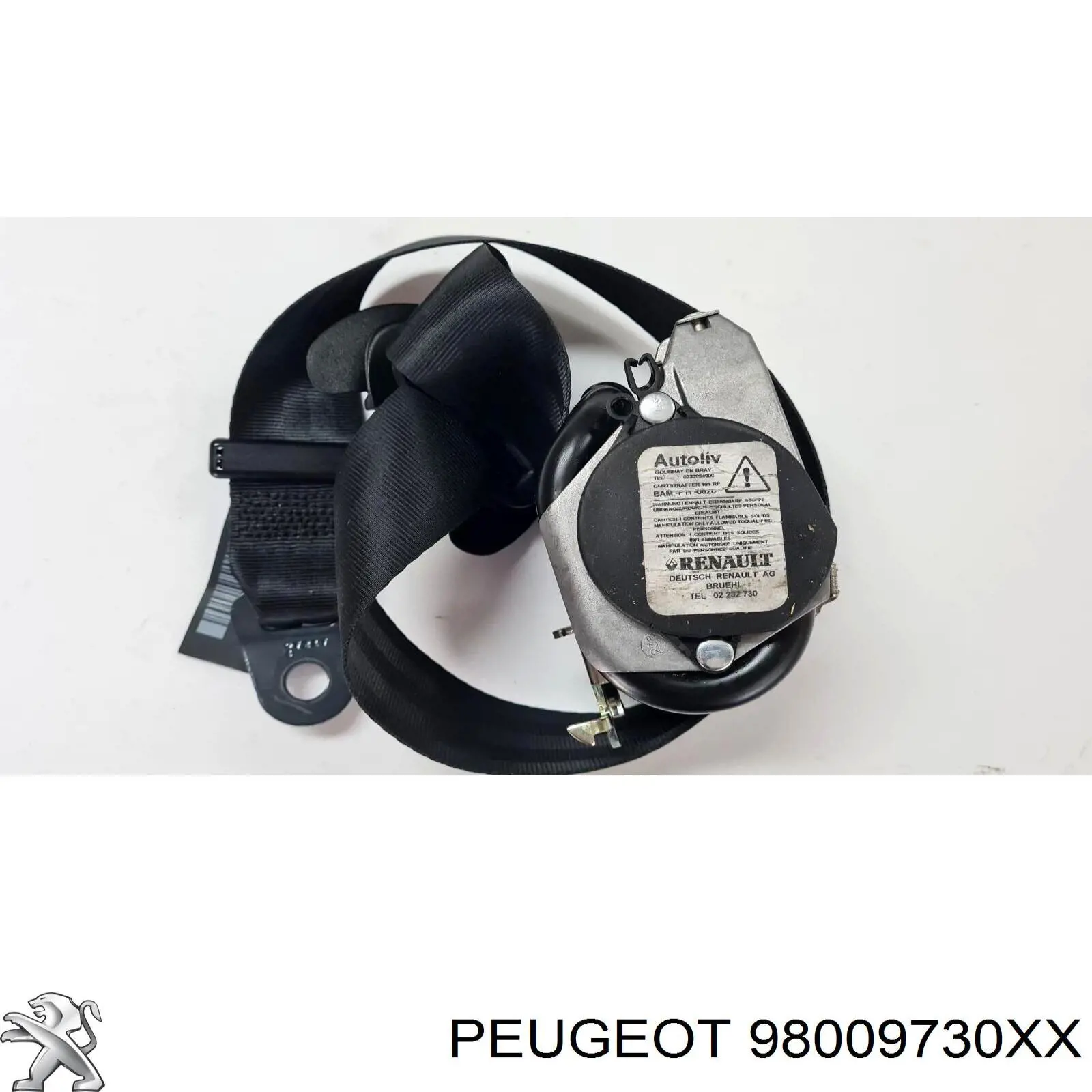 98009730XX Peugeot/Citroen Ремень безопасности передний правый