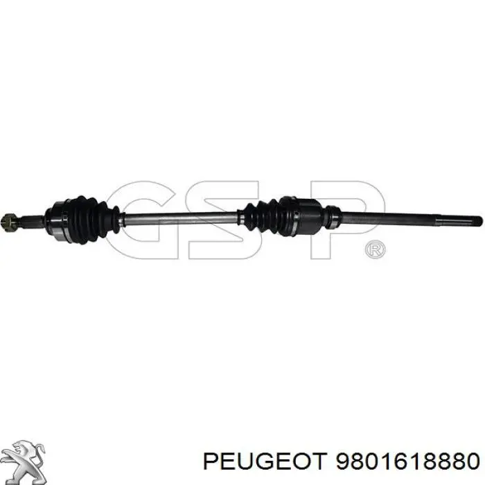 9801618880 Peugeot/Citroen полуось (привод передняя правая)