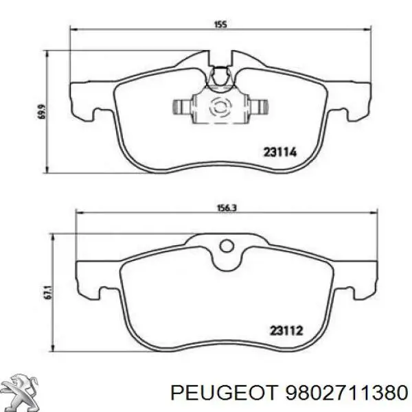 Подкрылок передний левый 9802711380 Peugeot/Citroen