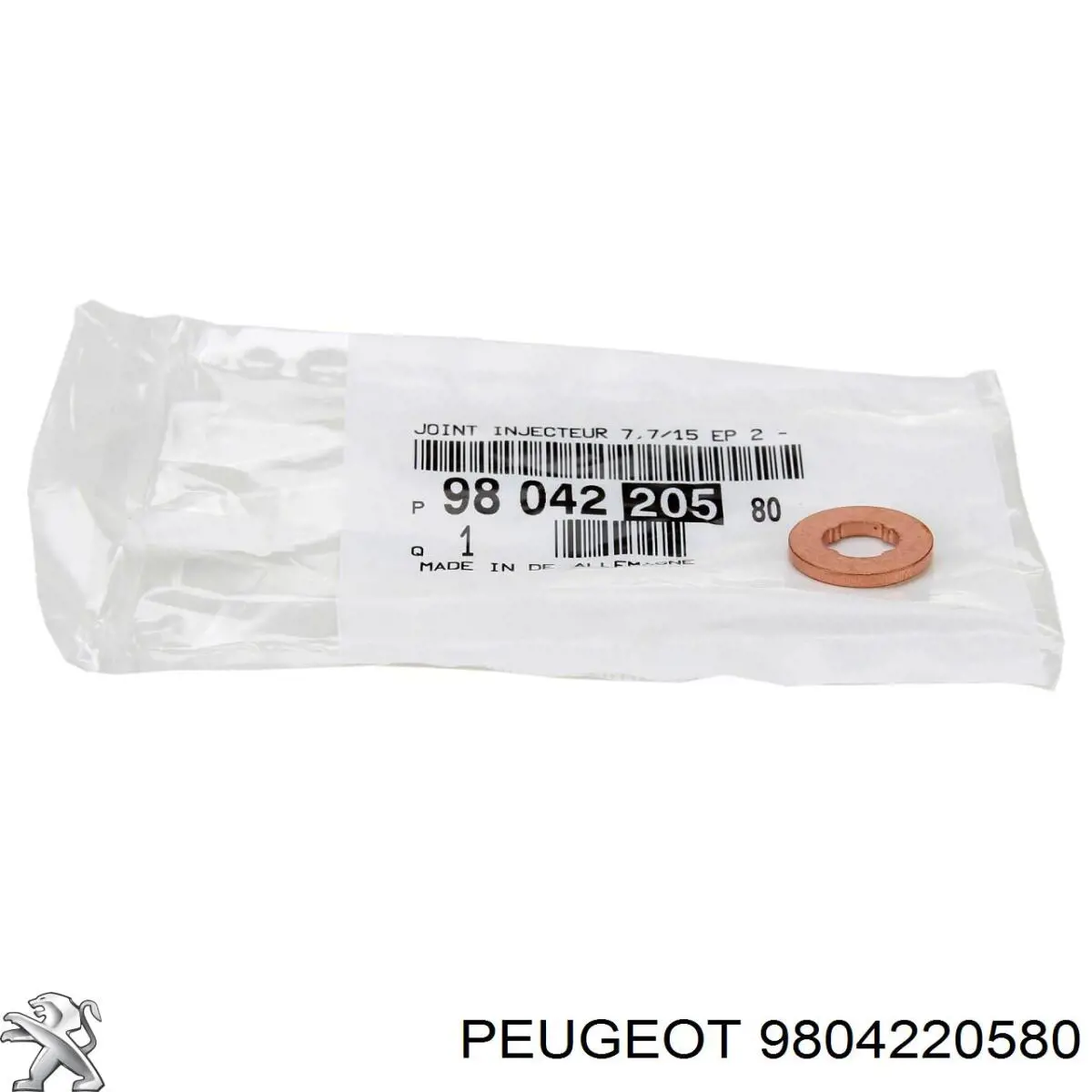 Кольцо (шайба) форсунки инжектора посадочное Peugeot/Citroen 9804220580