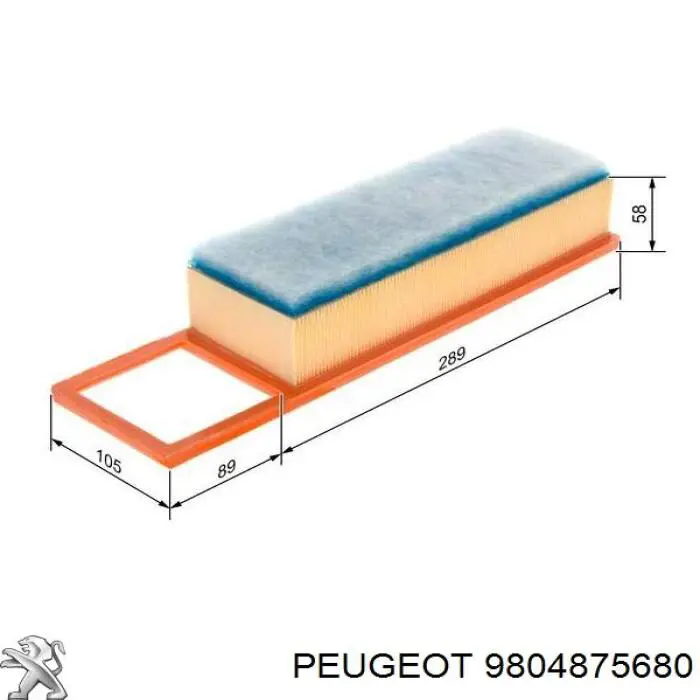 9804875680 Peugeot/Citroen Воздушный фильтр двигателя