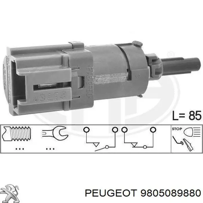 9805089880 Peugeot/Citroen sensor de ativação do sinal de parada