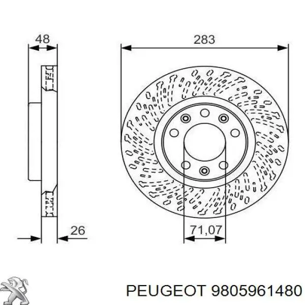 Тормоз дисковый передний Peugeot/Citroen 9805961480 цена, от 57.02 USD