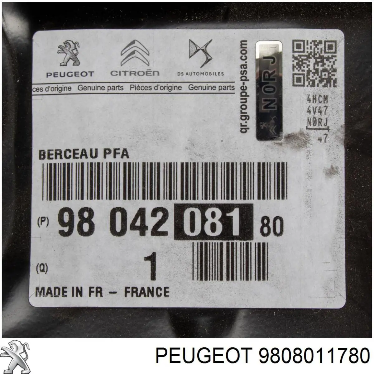 9808011780 Peugeot/Citroen viga de suspensão dianteira (plataforma veicular)