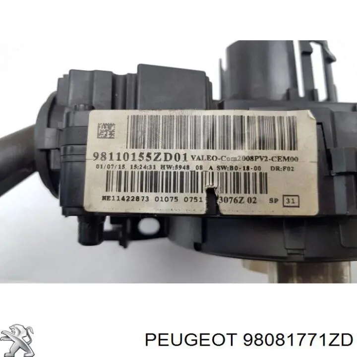 Правый подрулевой переключатель  Peugeot/Citroen 98081771ZD цена, от  USD