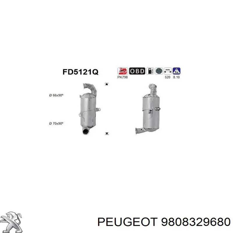 Каталитический нейтрализатор отработавших газов Peugeot/Citroen 9808329680 цена, от 569.85 USD
