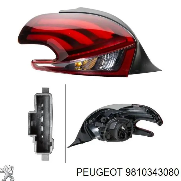 9810343080 Peugeot/Citroen lanterna traseira esquerda