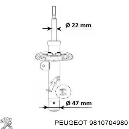 Амортизатор передний правый 9810704980 Peugeot/Citroen