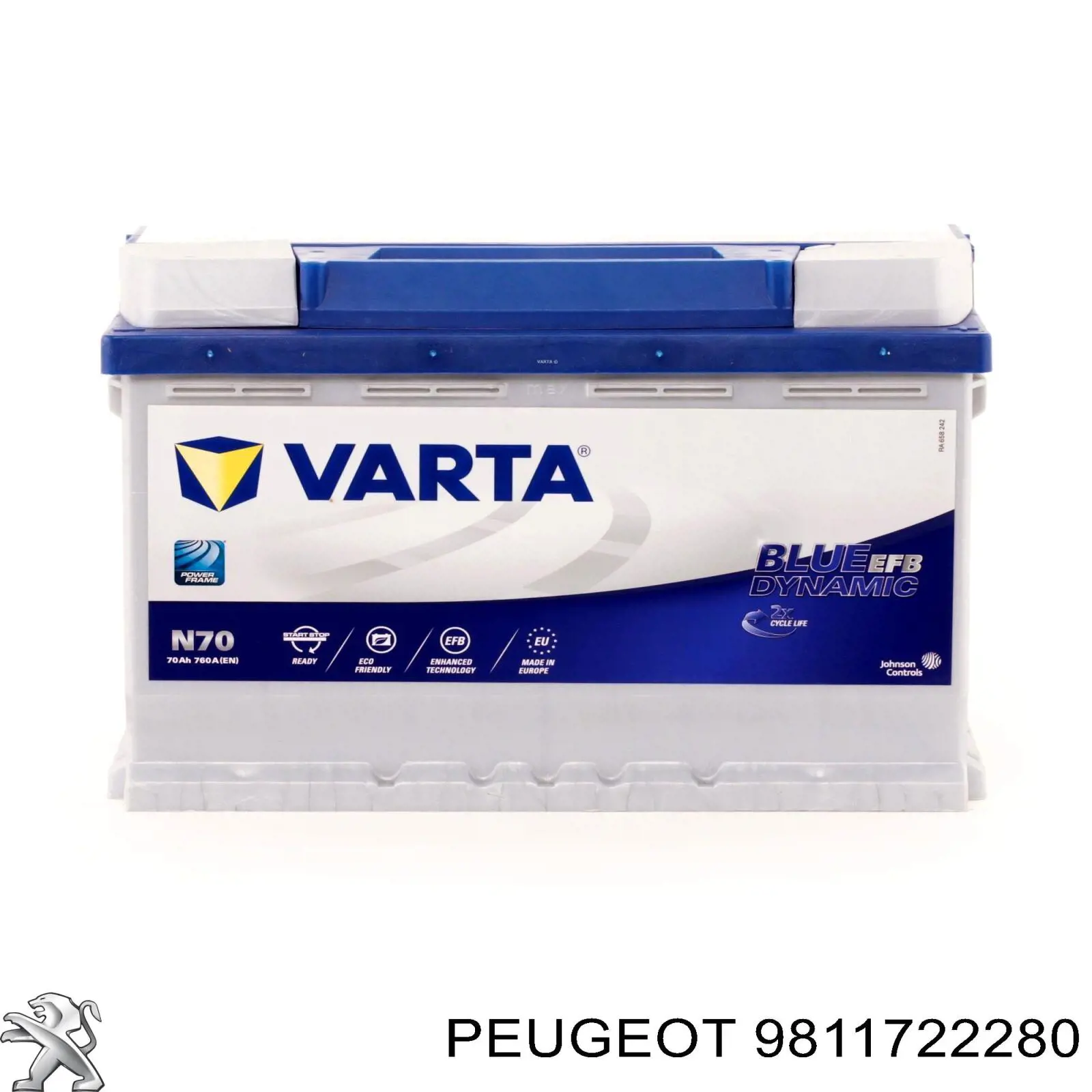 9811722280 PEUGEOT Batería original y equivalente