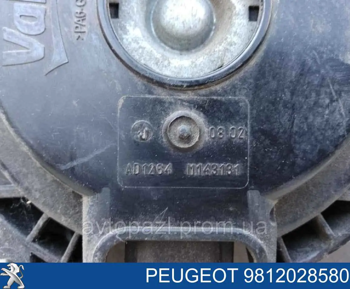 9812028580 Peugeot/Citroen difusor do radiador de esfriamento, montado com motor e roda de aletas
