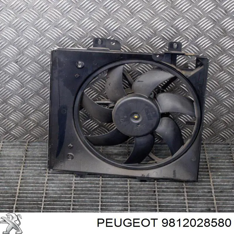Difusor de radiador, ventilador de refrigeración, condensador del aire acondicionado, completo con motor y rodete 9812028580 Peugeot/Citroen