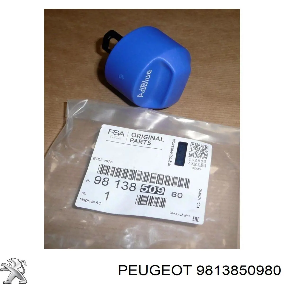 9813850980 Peugeot/Citroen tampa de gargalo de enchimento de tanque ad blue