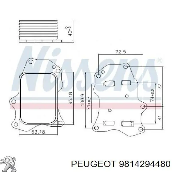 9814294480 Peugeot/Citroen radiador de óleo