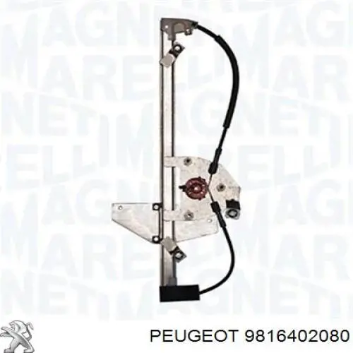 9816402080 Peugeot/Citroen mecanismo de acionamento de vidro da porta dianteira direita