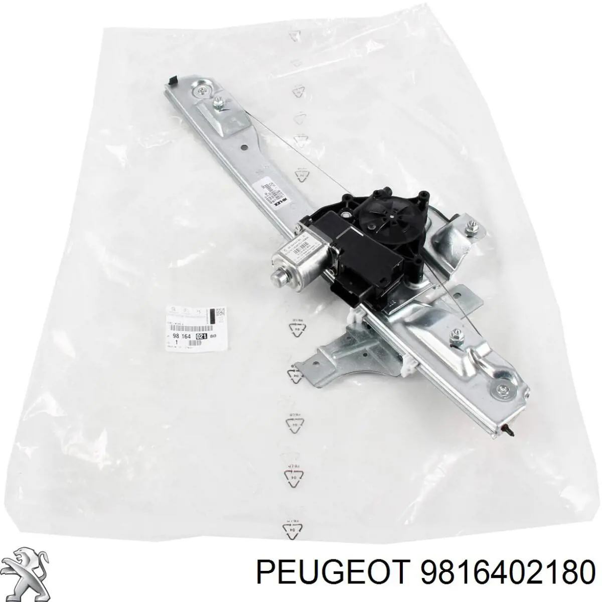 9816402180 Peugeot/Citroen mecanismo de acionamento de vidro da porta dianteira esquerda