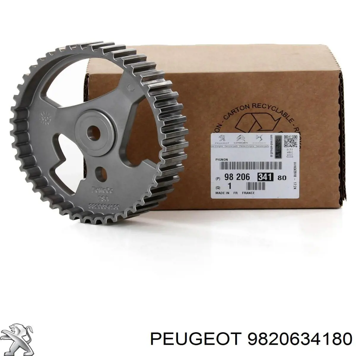 9820634180 Peugeot/Citroen engrenagem de cadeia da roda dentada da árvore distribuidora de motor