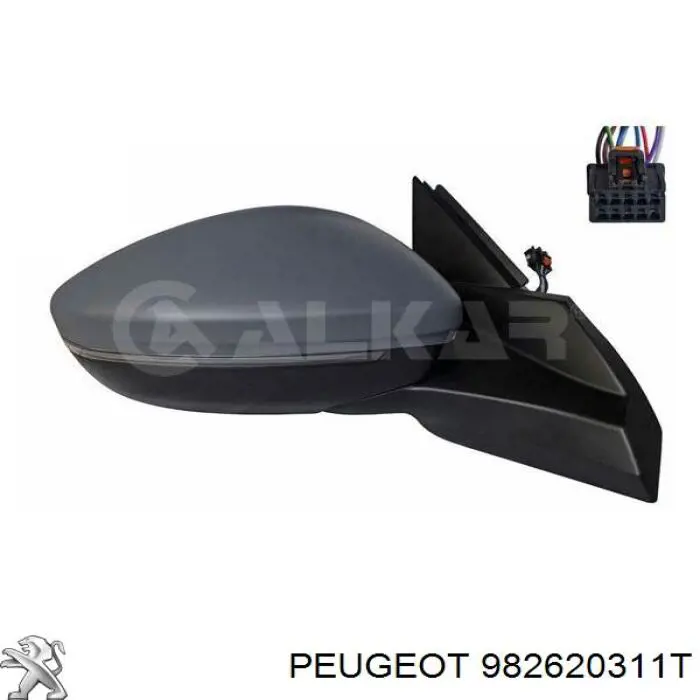 982620311T Peugeot/Citroen Накладка зеркала заднего вида, правая