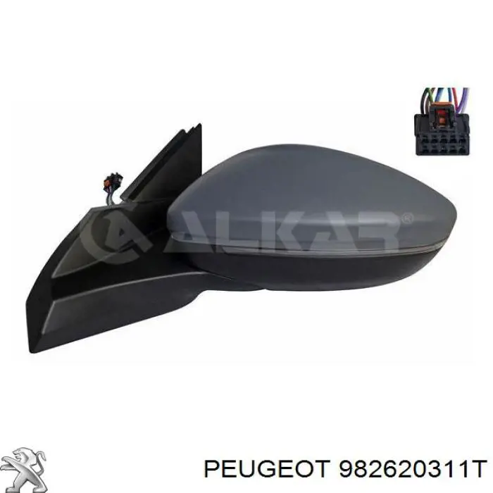 Купить 982620311T Peugeot/Citroen Накладка/крышка зеркала заднего вида, правая