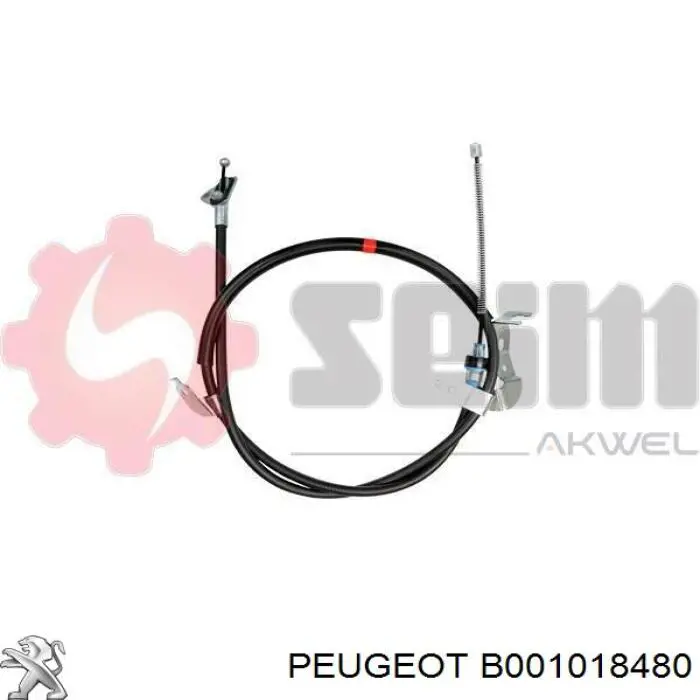 Cable de freno de mano trasero derecho B001018480 Peugeot/Citroen