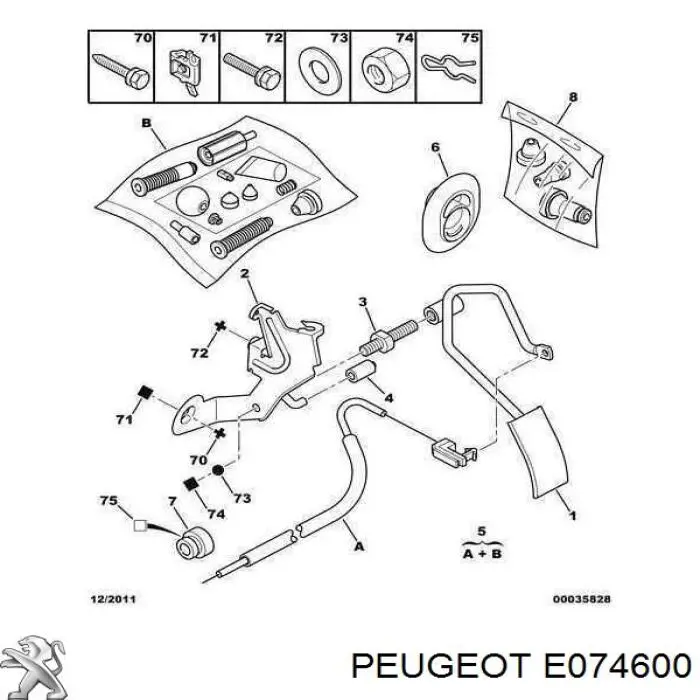 Silga de acelerador E074600 Peugeot/Citroen