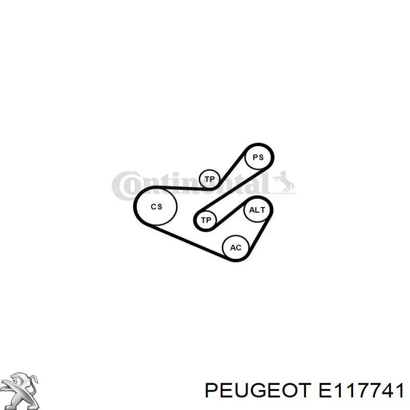 Клиновый ремень Peugeot/Citroen E117741 цена, от 14.19 USD