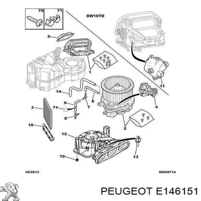 Фильтр воздушный отопителя Peugeot/Citroen E146151 цена, от 4.84 USD