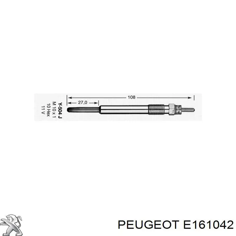 Свечи накала Peugeot/Citroen E161042 цена, от  USD