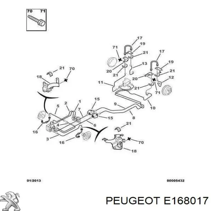Шланг тормозной передний Peugeot/Citroen E168017 цена, от 5.74 USD