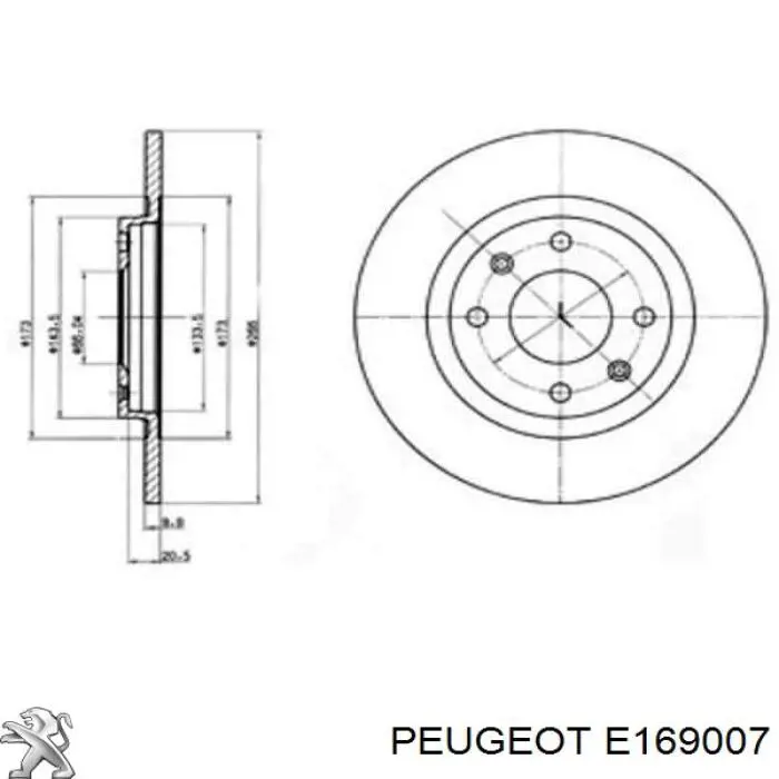 E169007 Peugeot/Citroen диск тормозной передний