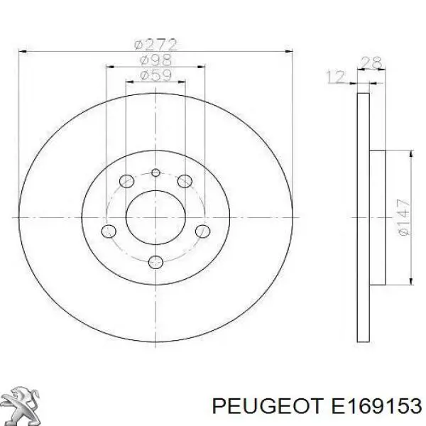 Задний тормозной диск Peugeot/Citroen E169153 цена, от 46.47 USD