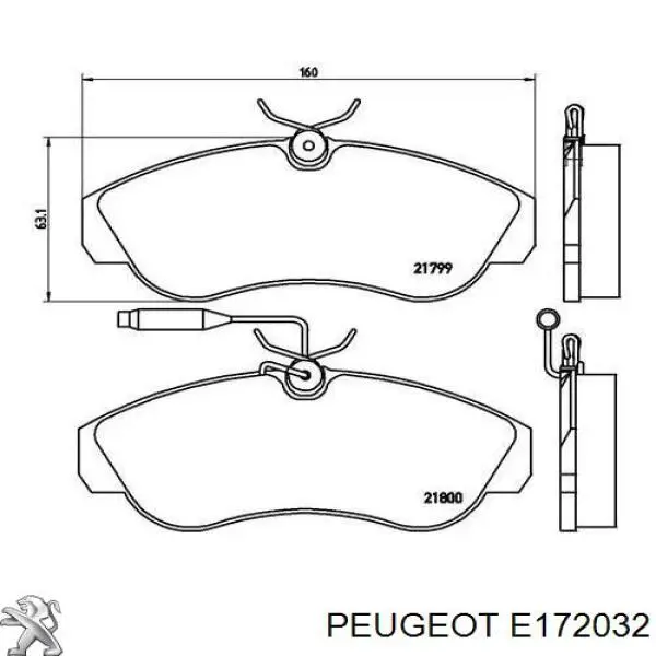 E172032 Peugeot/Citroen колодки тормозные передние дисковые